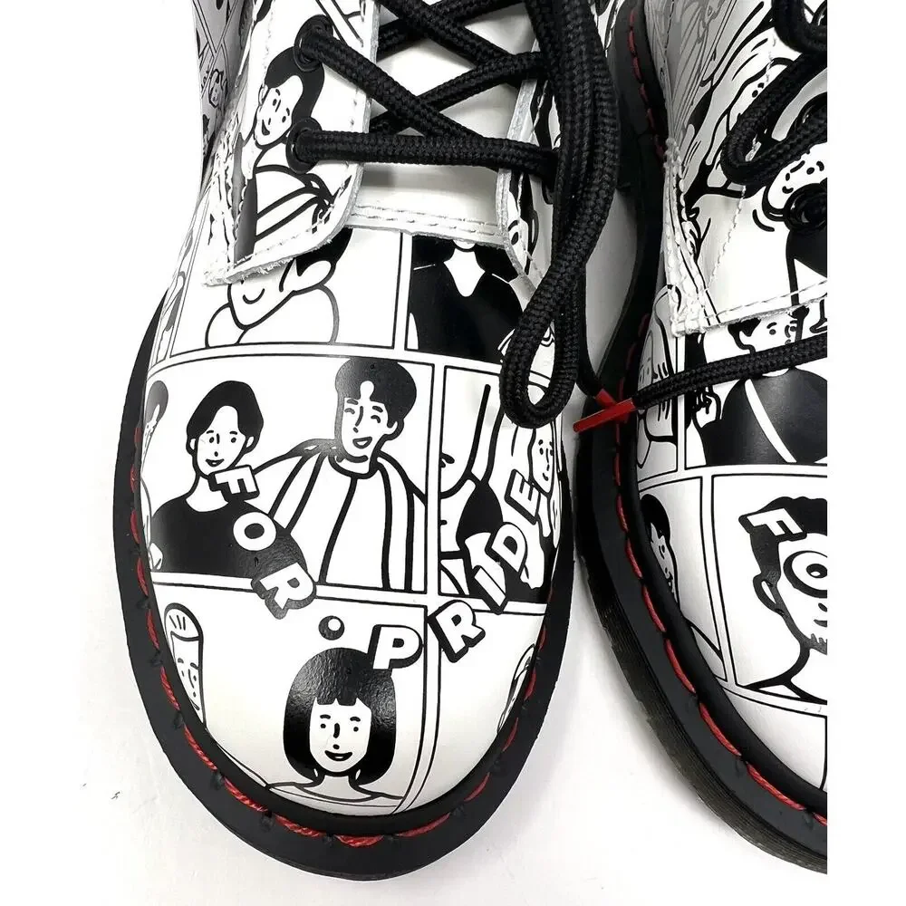 Doc DR. MARTENS 1460 For Pride Fuyuki Kanai Leather Boot Sz Mens 9 / Womens 10 - Picture 2 of 16